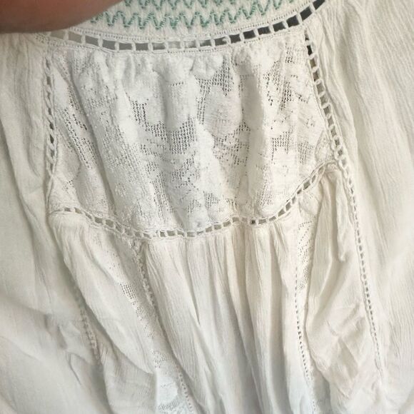 Boho Me White Embroided Blouse M - Picture 8 of 8